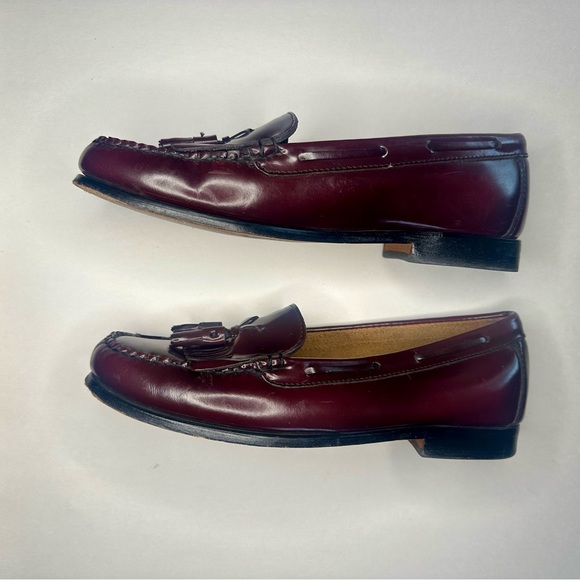 G.H. Bass Weejuns Burgundy Wine Leather Loafers, 8 - Picture 3 of 13